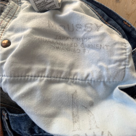 Moussy Vintage Glendale Mid Rise Distressed Tapered Cropped Jeans Blue Denim 28 - Picture 9 of 9